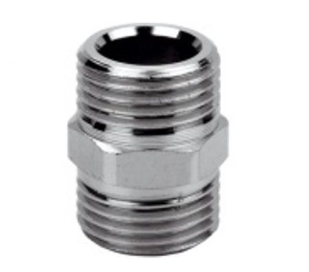 Fitting teava - Niplu cu hexagon alama cromata 3/4, Remer, 3/4", Produs rezistent si usor de montat, Ideal pentru instalatii durabile