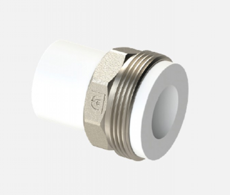 Racorduri - Piesa legatura ppr fe 20x3/4, 20x3/4'' material polipropilena, Rac. semiolandez , M, Pn 25, Ts en iso 15874-3