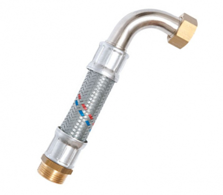 Racorduri - Racord antivibratie cu cot 1 mf900 mm, Remer, 1"f-1"m-90cm, Faciliteaza schimbarea directiei conductelor