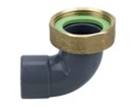 Racorduri - Racord cotit pvc cu piulita alama 11/2, Remer, 11/2", Faciliteaza schimbarea directiei conductelor