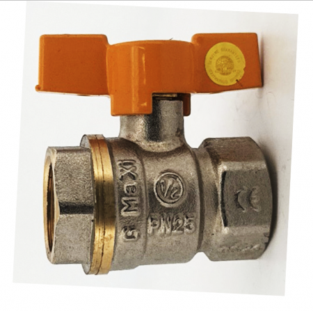 Robineti si valve gaz - Robinet gaz 1` ff alama cromata, FERRARA, 1", Permite control precis al debitului de apa, Prevenind consumul inutil