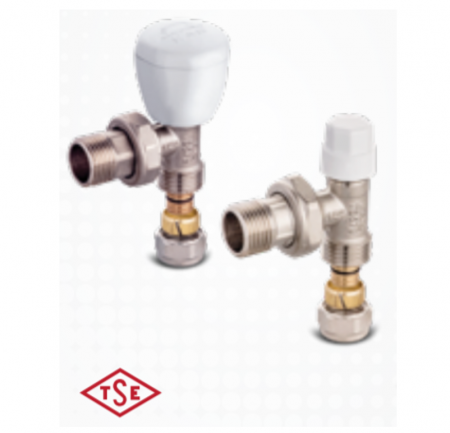 Sisteme Radiante - Robinet tur pex radiator FERRARA 1/2"x16, 1/2" set robineti radiator, Tur + retur, Prindere pex inclusa, 16 x 2