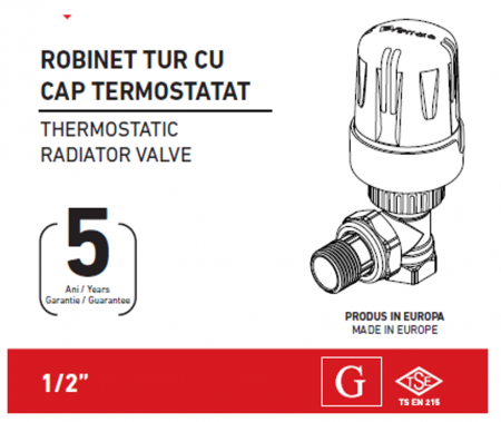 Rezistente, supape si alte accesorii - Set termostatat 1/2x2pcs, FERRARA, 1/2", Produs rezistent si usor de montat, Ideal pentru instalatii durabile