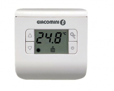 Managementul energiei - Termostat electronic de perete, GIACOMINI, 1.5vx2, Termostat camera, Zi/noapte, Aparent, Vara/iarna, 2 baterii aaa x 1