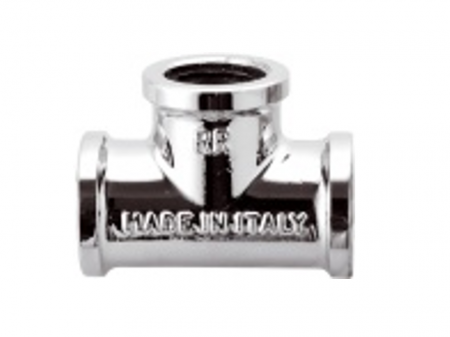 Instalatii de alimentare - Teu alama cromata 1/2`, Remer, 1/2", Ideal pentru distributia uniforma a apei in instalatiile sanitare si termice