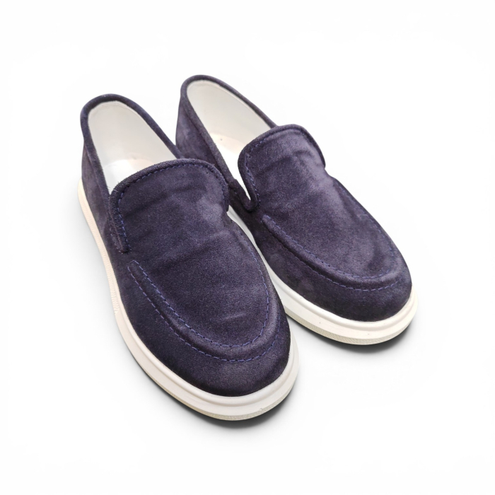Mocasini din Piele Întoarsă pentru Copii – Mov / Indigo Elegant [4]