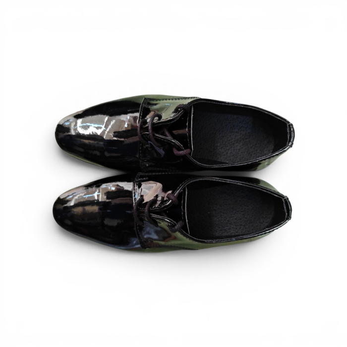 Pantofi Oxford din Piele Naturala Lacuita pentru Copii Negru [3]