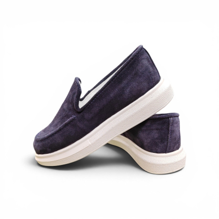 Incaltaminte pentru copii, la comanda - Mocasini din Piele Întoarsă pentru Copii – Mov / Indigo Elegant