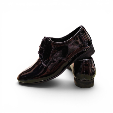 Pantofi Oxford din Piele Naturala Lacuita pentru Copii Negru [1]