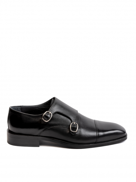 All Black Double Monk Strap – Piele Naturală, Construcție Manuală, Detalii Exclusiviste [2]