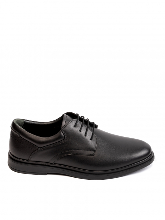 All Black Textured Derby – Piele Naturală, Confort Premium, Talpă Rezistentă [2]