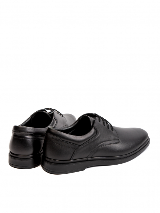 All Black Textured Derby – Piele Naturală, Confort Premium, Talpă Rezistentă [4]