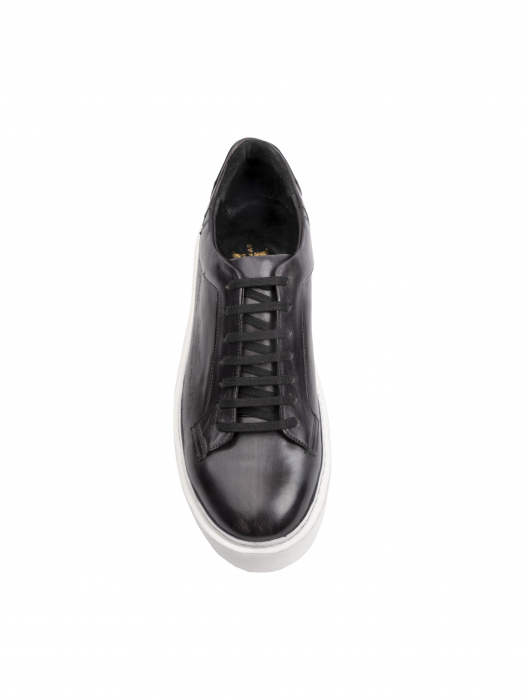 Black and white Manuscript Sneakers – Piele Naturală, Construcție Manuală, Detalii Exclusiviste [1]