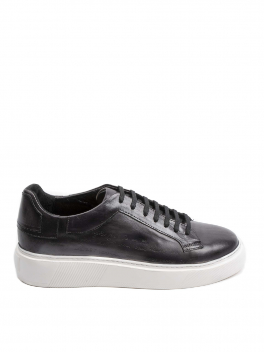 Black and white Manuscript Sneakers – Piele Naturală, Construcție Manuală, Detalii Exclusiviste [2]