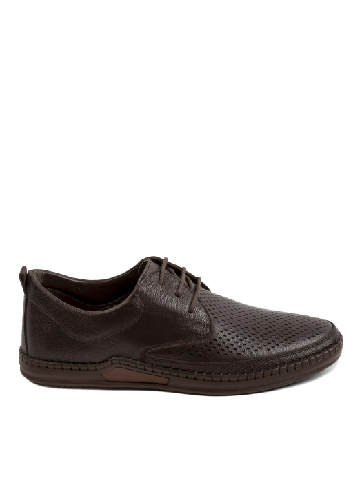 Brown Aired Casual Derby – Piele Naturală, Confort Premium, Talpă Rezistentă [1]
