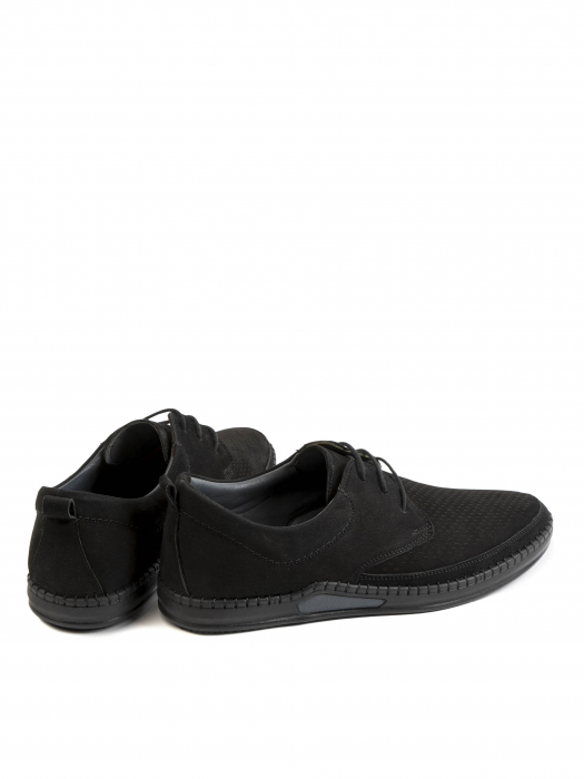 Casual Airy All Black Derby – Piele Naturală, Confort Premium, Talpă Rezistentă [4]
