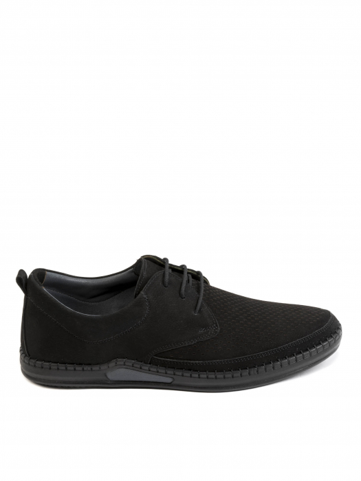 Casual Airy All Black Derby – Piele Naturală, Confort Premium, Talpă Rezistentă [2]