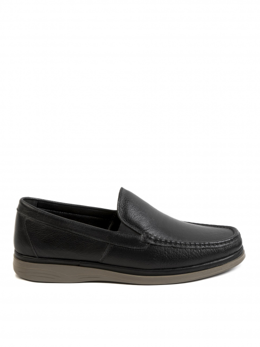 Casual All Black Textured Loafer – Piele Naturală, Construcție Manuală, Detalii Exclusiviste [2]