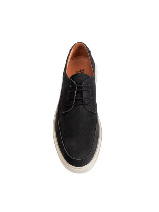 Casual Charcoal Black Derby – Piele Naturală, Confort Premium, Talpă Rezistentă [1]