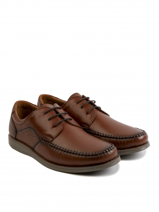 Casual Cinnamon Brown Derby – Piele Naturală, Confort Premium, Talpă Rezistentă [3]