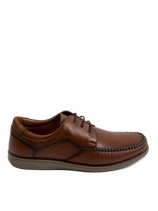 Casual Cinnamon Brown Derby – Piele Naturală, Confort Premium, Talpă Rezistentă [2]