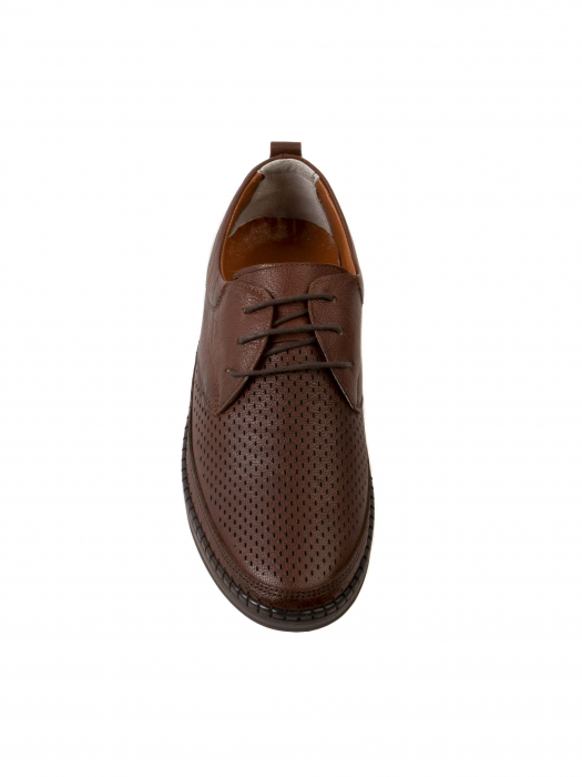 Casual Russet Brown Aired Derby – Piele Naturală, Confort Premium, Talpă Rezistentă [1]