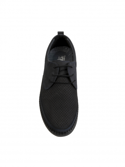 Casual Space Blue and Black Airy Derby – Piele Naturală, Confort Premium, Talpă Rezistentă [1]