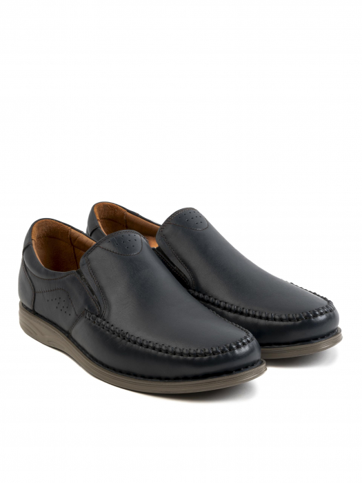 Casual Steel Blue Loafers – Piele Naturală, Design Elegant, Confort Maximal [3]