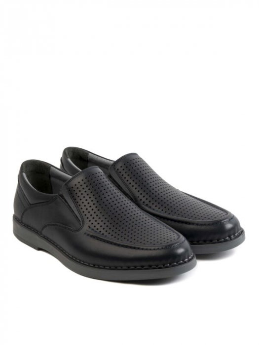 Casual Textured Airy All Black Loafers – Piele Naturală, Design Elegant, Confort Maximal [3]