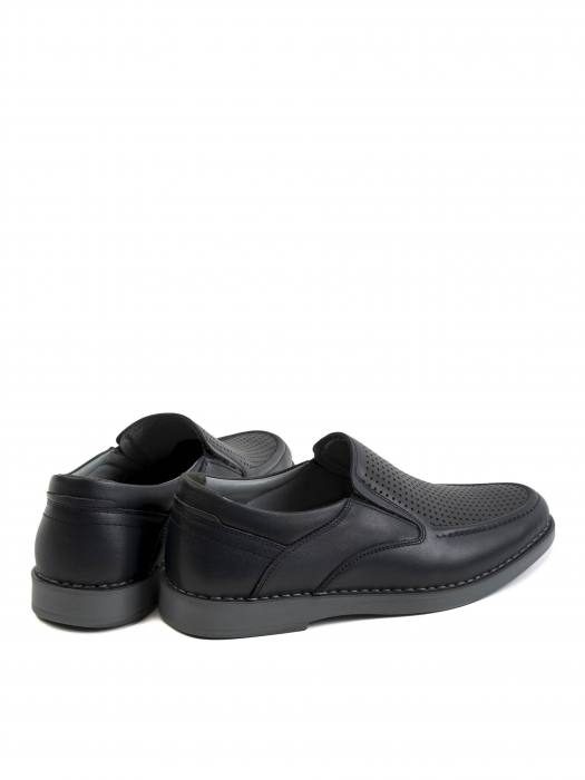 Casual Textured Airy All Black Loafers – Piele Naturală, Design Elegant, Confort Maximal [4]