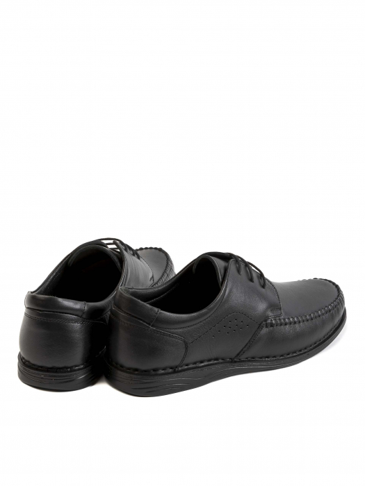 Casual Textured All Black Derby – Piele Naturală, Confort Premium, Talpă Rezistentă [4]