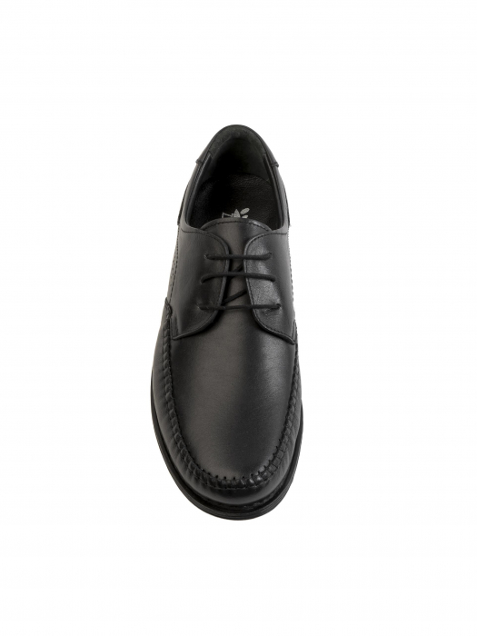 Casual Textured All Black Derby – Piele Naturală, Confort Premium, Talpă Rezistentă [1]