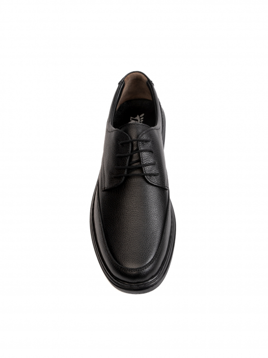 Casual Textured All Black Derby – Piele Naturală, Confort Premium, Talpă Rezistentă [1]