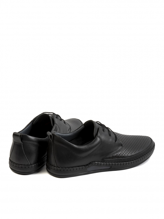 Casual Textured Black Airy Derby – Piele Naturală, Confort Premium, Talpă Rezistentă [4]