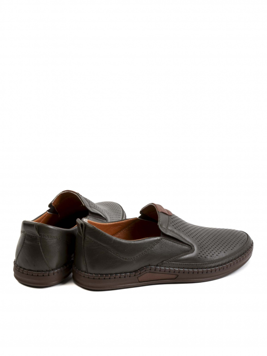 Casual Textured Black Airy Loafers – Piele Naturală, Design Elegant, Confort Maximal [4]