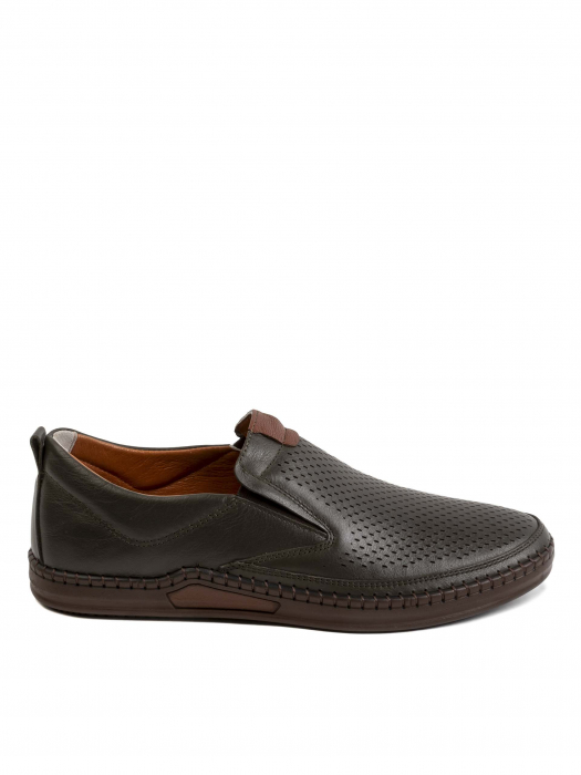 Casual Textured Black Airy Loafers – Piele Naturală, Design Elegant, Confort Maximal [2]