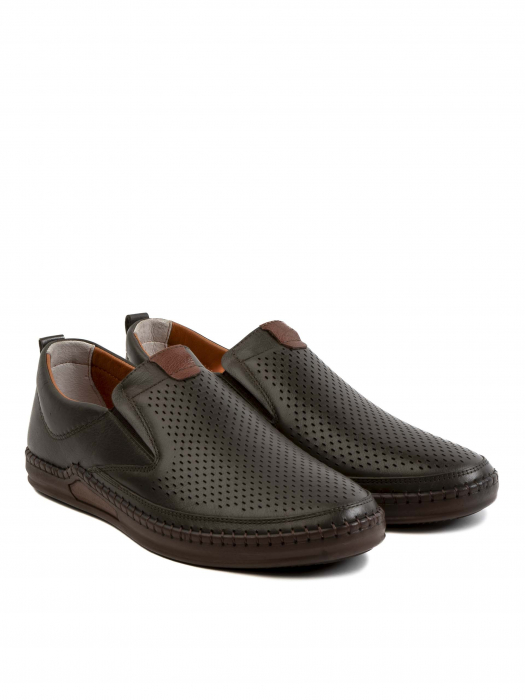 Casual Textured Black Airy Loafers – Piele Naturală, Design Elegant, Confort Maximal [3]