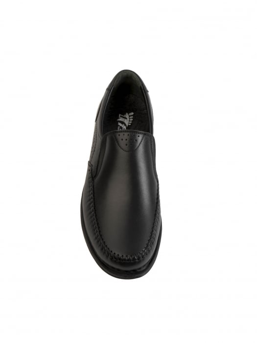 Casual Textured Black Loafers – Piele Naturală, Design Elegant, Confort Maximal [1]