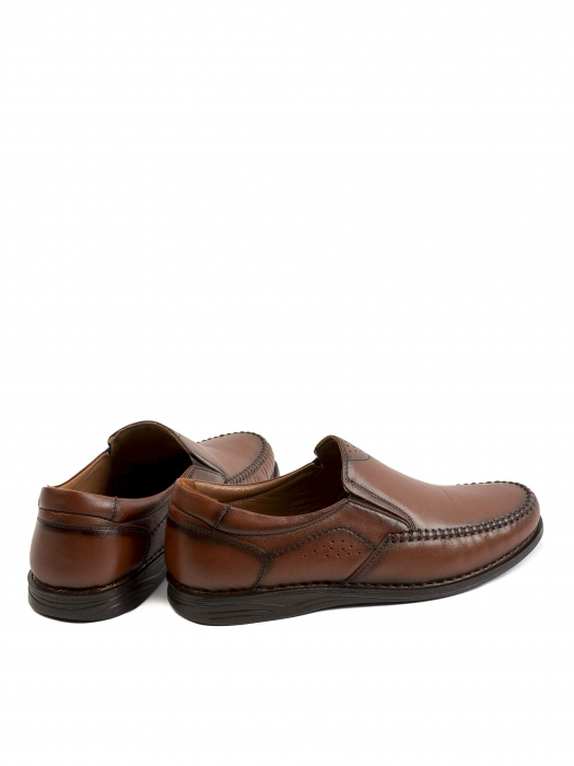Casual Textured Russel Brown Loafers – Piele Naturală, Design Elegant, Confort Maximal [4]