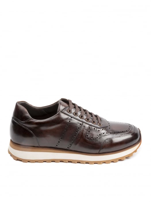 Chocolate Brown Sneakers – Piele Naturală, Construcție Manuală, Detalii Exclusiviste [2]