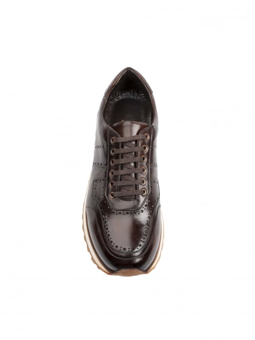 Chocolate Brown Sneakers – Piele Naturală, Construcție Manuală, Detalii Exclusiviste [1]