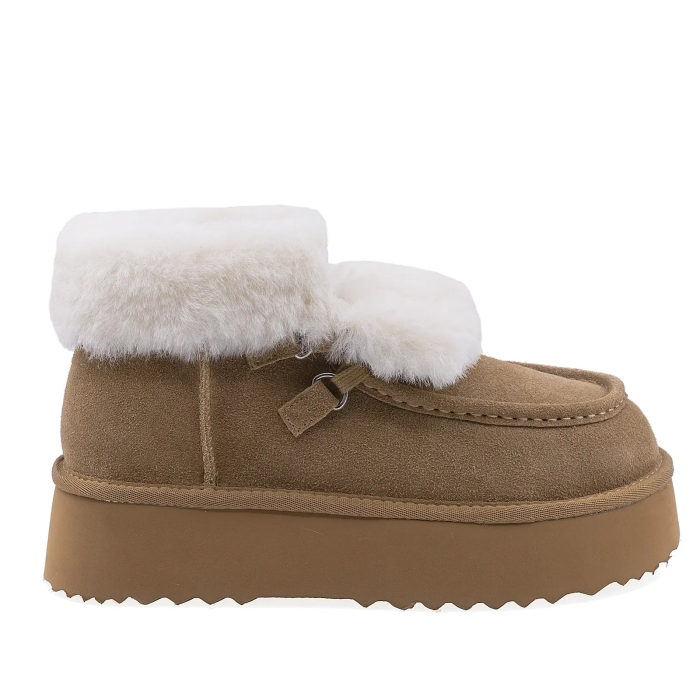 Ghete Dama Casual Anna Viotti Piele Intoarsa D113-10 Camel [1]