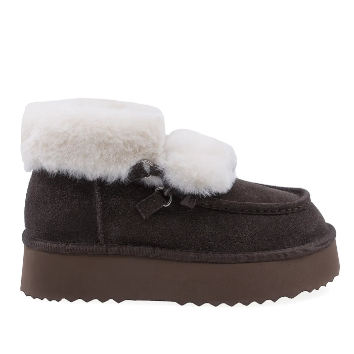 Ghete Dama Casual Anna Viotti Piele Intoarsa D113-10 Maro [1]