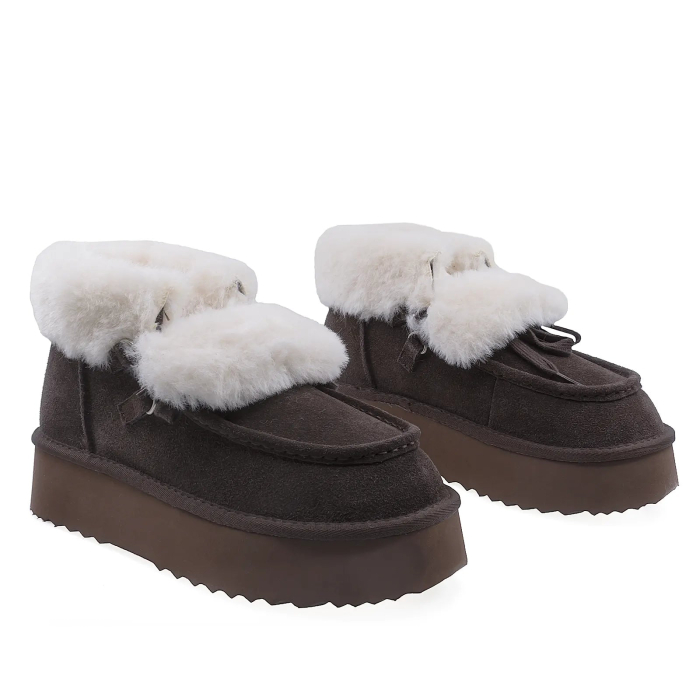 Ghete Dama Casual Anna Viotti Piele Intoarsa D113-10 Maro [2]