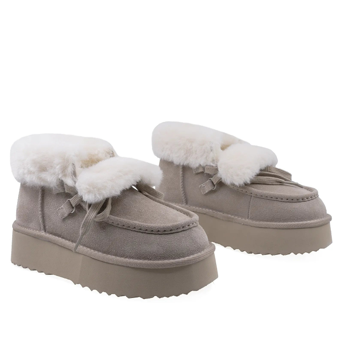 Ghete Dama Casual Anna Viotti Piele Intoarsa D113-10 Taupe [2]