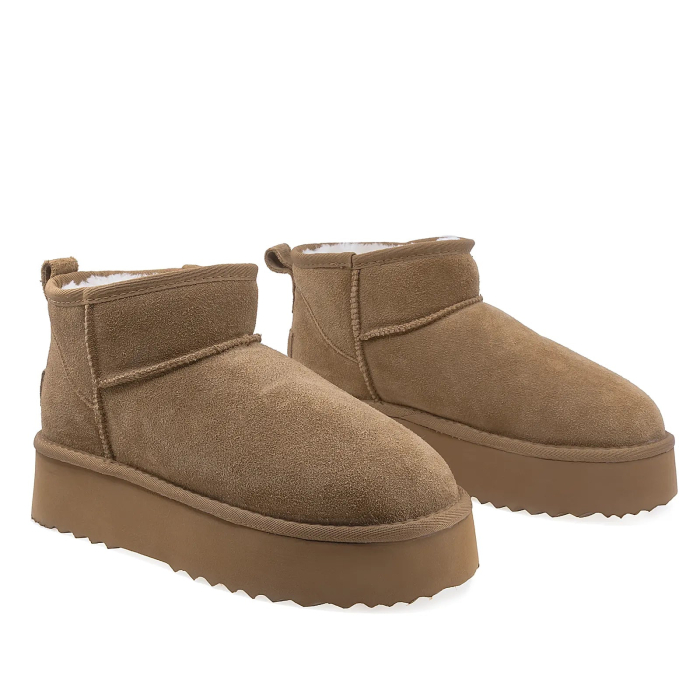Ghete Dama Casual Anna Viotti Piele Intoarsa D113-MORES DB MINI Camel [2]