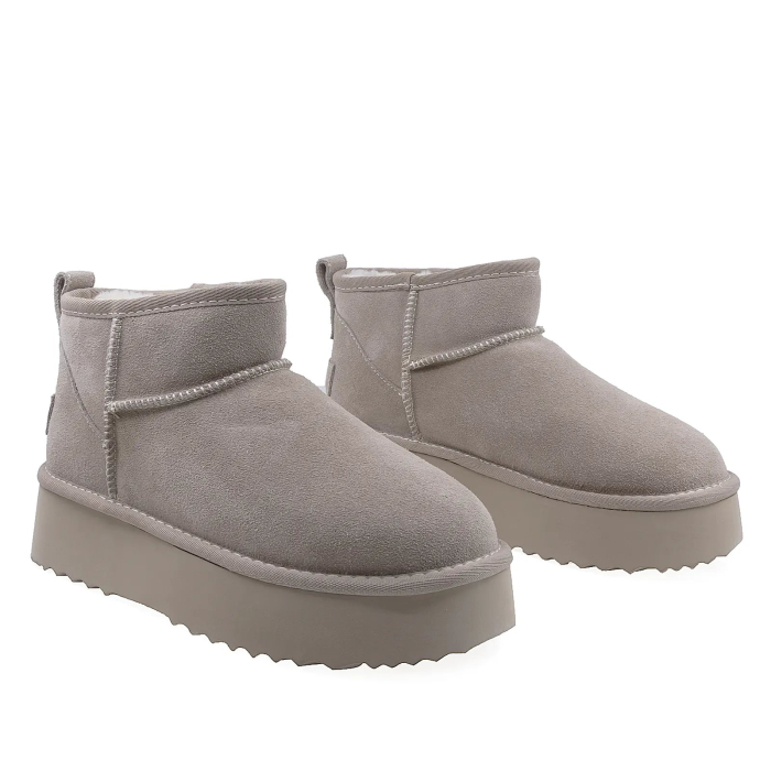 Ghete Dama Casual Anna Viotti Piele Intoarsa D113-MORES DB MINI Gri [2]