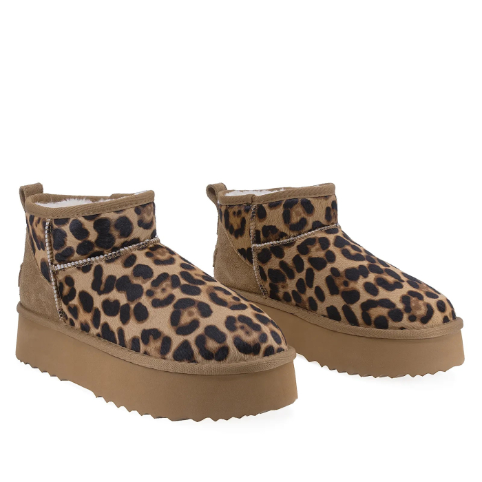 Ghete Dama Casual Anna Viotti Piele Intoarsa D113-MORES DB MINI Leopard [2]
