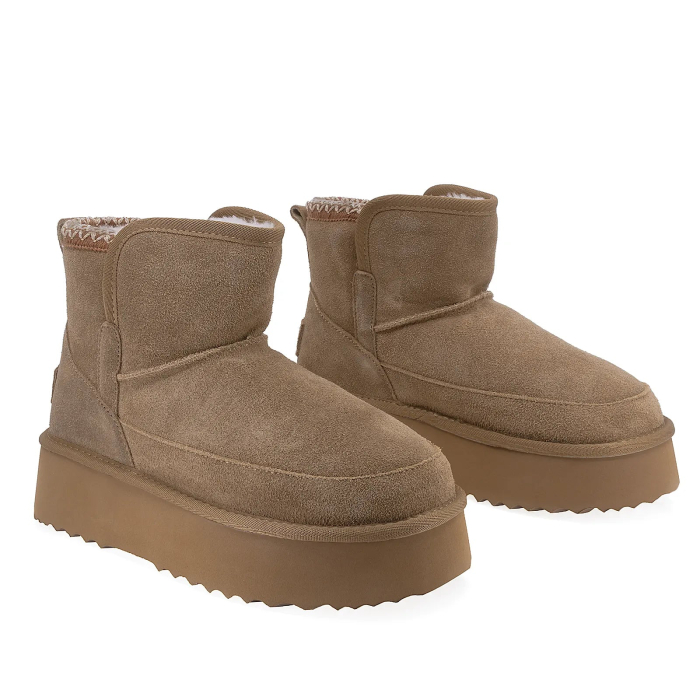 Ghete Dama Casual Anna Viotti Piele Intoarsa D114-JRGB001-1 Camel [2]