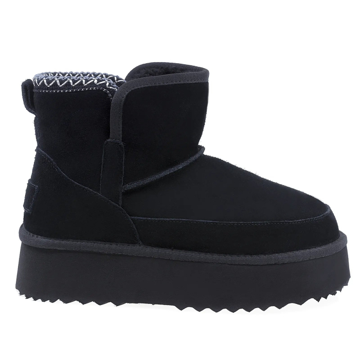 Ghete Dama Casual Anna Viotti Piele Intoarsa D114-JRGB001-1 Negru [1]